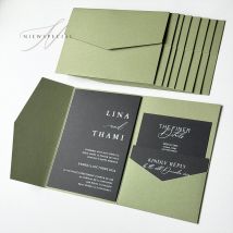 20 or 25pcs Blank Pocketfold Card Invitation DIY wedding paper envelope，DIY invitation,custom invitation,sage green
