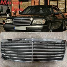 Auto Front stoßstange Grill Kühlergrill Chrom Silber für Mercedes Benz W140 s Klasse 2014-2018 Auto Styling Zubehör Body Kit