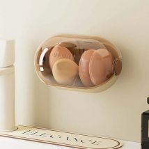 UFORU Kosmetik-Aufbewahrungsbox, perforationsfrei, Wandbehang mit Deckel, aschfeste, schimmelresistente, atmungsaktive Beauty-Ei-Aufbewahrungsbox