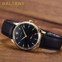 Baltany S4101 Retro Dress Watch Man 38.5MM Light Gold Watch Sapphire Crystal ST1701 Automatic Mechanical Watch For Man Luxury