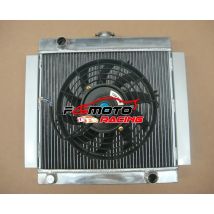 Radiatore in alluminio a 3 file + ventola per Ford Escort Mk1 Mk2 RS2000 1968-1980 1969 1970 1971 1972 1973 1974 1975 1976 1977 1978 1979 MT