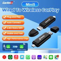 Adattatore CarPlay wireless CarlinKit MINI5 per iPhone Converti cavo in CarPlay wireless Plug&Play Facile installazione Stabile Connessione rapida