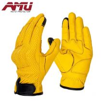 Amu motorrad vintage leder männer frauen schutz rad handschuhe touchscreen perforate motor cross atv guantes moto