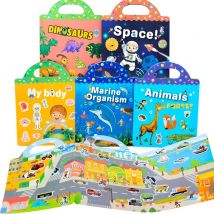 Książka z naklejkami wielokrotnego użytku dla dzieci Wiele scen DIY Gra logiczna Edukacyjna nauka Klasyczne zabawki dla dzieci w wieku 2-4 lat Prezenty