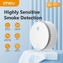 IMOU eigenständiger Rauchmelder mit 10-jähriger Lithiumbatterie, 85 dB Summer, Insekten- und Wasserdampfschutz