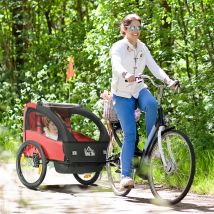 Homcom Fahrradanhänger für Kinder ab 18 Monaten mit 2 Sitzen 140x88x90 cm
