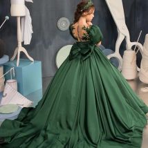 Erstkommunion Kleider elegante Tüll Aufkleber flauschigen Bogen Gürtel Prinzessin Blumen mädchen Kleid Hochzeits feier Ball Traum Kinder Geschenk
