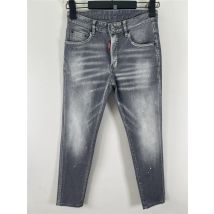 2025 Spring/Summer New D2 Jeans for Trendy Men, Washed, Worn Out, Patched, Slimming, Trendy Men, Versatile, Small Feet, Grey