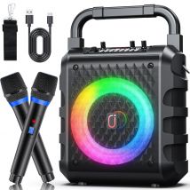 Altoparlante wireless T18, altoparlante Bluetooth portatile con microfono e luce LED, altoparlante per karaoke, sistema karaoke domestico