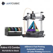 ANYCUBIC Kobra 3 V2 Combo AE Wersja Drukarka 3D z Szybkim Drukowaniem 600mm/s, 8 Kolorów Filamentu, Automatyczne Suszenie Filamentu, Sterowanie Aplikacją