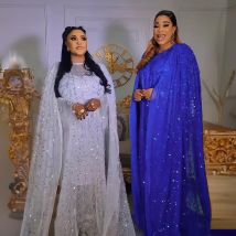 Neues Design elegante afrikanische Kleider zweiteiliges Kleid Luxus afrikanisches Kleid Mesh Pailletten Kleider afrikanische Frauen