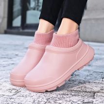 Winter Warme Küche Nicht-slip Wasserdichte Restaurant Arbeits Schuhe Eva Chef Baumwolle Hausschuhe Größe 36-47 Zapatillas De deporte Yuyin