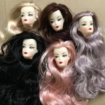 Kopie ST Köpfe Lange Bunte Haare 1/6 Puppe Teile Mädchen Sammlung Geschenk Figuren DIY Dressing Puppe Zubehör