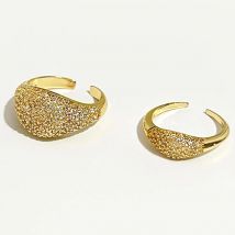 Peri'sbox 2 Designs Luxus Pave Cz Kristall Klobiger Ring für Frauen Voller Zirkon Party Stempel Offene Fingerringe Statement-Schmuck