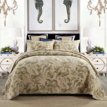 Retro Baumwolle Quilt Set, geste ppte Tages decke auf dem Bett, bedruckte Bettdecke Queen-Size, Home Summer Doppel decke für Bett