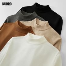 Herbst Solide Lange Ärmeln Pullover Gestrickte Bodenbildung Shirt männer Büro Business Casual Elegante Tops Winter Neue Warme Ropa Hombre