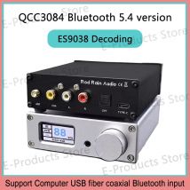 Rod Rain QCC3084 Bluetooth 5.4 Dual ES9038Q2M HD DAC DSD Decoder HI-FI Bluetooth-Empfänger APTX-HD LDAC USB Glasfaser Koaxial-Eingang
