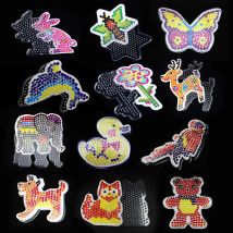 12 stück 5mm Hama Perlen Vorlage Perler DIY Hand Herstellung Spielzeug Pegboards Kinder Perler Pixel Kunst Kid Bildung Puzzle geschenk Handwerk