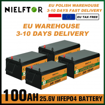 NIELFTOR New 24v 100AH 12v 48v 100AH 300ah LiFePO4 Battery 12V 24v  Lithium Iron Phosphate Batteries RV Solar Camping free tax
