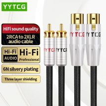 YYTCG Dual RCA Stecker auf Dual XLR Stecker HiFi Audio Kabel Power Verstärker Mixer RCA zu XLR Kabel für High-End Audio Ausrüstung
