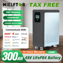 Akumulator litowo-żelazowo-fosforanowy LiFePO4 48V 300Ah, pakiet baterii 15kWh, 100Ah, 120Ah, 200Ah, 400Ah, wbudowany BMS 200A, ponad 6000 cykli, do systemów solarnych, dostępność PL EU