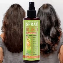 10-in-1-Haaressenzspray mit Pflanzenkeratin und Biotin – feuchtigkeitsspendend + glättend + Glanzkontrolle – Jojobaölformel