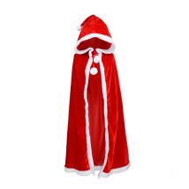 Men Christmas Cosplay Cloak Hooded Fluff Santa Claus Long Robe Adult Thin Xmas Cape Shawl Party Costume Performance Cloth