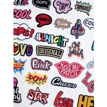 COOL OOPS POW LOVE DIY Cloth Badges Mend Decorate Patch Jeans Bag Hat Clothes Apparel Sewing Decoration Applique Patches