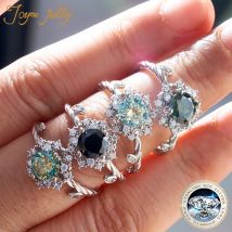 Joyce jelly 1ct Brillant schliff Moissan ite Verlobung sring Sterling Silber Schmuck Luxus veränderbaren Ring für Frauen Hochzeits geschenk