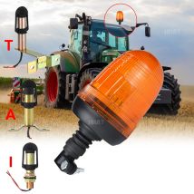 Amber Beacon Hazard Warning Safety LED Strobe Lights for Golf Cart Truck Tractor Forklift Snowplow Excavator,Base Bracket Pole ﻿