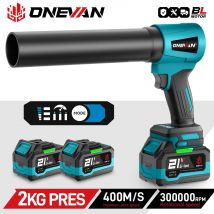 ONEVAN 4000W Bezszczotkowy Elektryczny Turbodmuchawiec Wentylator Jet 400M/S 300000RPM Dmuchawa do Liści Narzędzie do Odkurzania Kurzu na Akumulator Makita 18V Pin