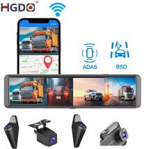 HGDO M106 4-Kanal-Spiegel, 4 KDash-Kamera, Rückspiegel, Videorecorder, 1080P-Backup-Kamera links und rechts mit ADAS BSD WIFI
