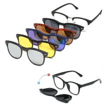 6 in 1 montatura per occhiali uomo donna con 5 pezzi clip su occhiali da sole polarizzati occhiali magnetici maschio computer ottico 2201