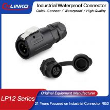 CNLINKO LP-12 IP68 Wasserdichter Push-Pull Schnellverschluss Elektrischer Steckverbinder für Industrieautomation, Sensoren & Kleine Maschinen