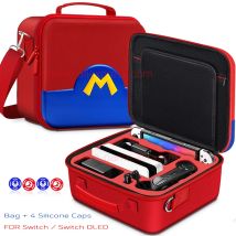 Accesorios para consola de juegos Estuche de transporte de viaje para Nintendo Switch OLED NS SwitchOLED bolsa de almacenamiento bolso de hombro caja de tarjetas de juego