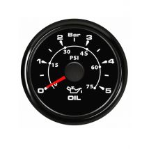 Auto 52mm 0-5Bar Black Oil Pressure Gauges 10-184ohm Input Signal Oil Pressure Meters with 8 Kinds