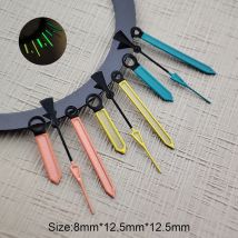 NH35 Zeiger Uhrenzubehör C3 starke Nachtlichtzeiger gelb blaue Zeiger passend für NH35/NH36/4R/7S-Uhrwerke