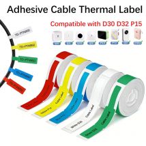 12*109mm Cable Thermal Label Stickers Adhesive Roll Printable Sticker Tape Paper Net Wire Network Identification D30 P11 P15
