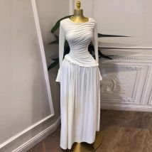Long Dress Women Gown Dresses Party Night Vestidos Y2k Streetwear Full Sleeve Elegant Splice High Waist Work 2025 Autumn Winter
