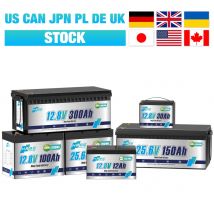 12V 30AH 100AH 300AH 24V 100AH 150AH LiFePo4 Batterie Eingebaute BMS Lithium-Eisenphosphat-Zellen Pack 6000 Zyklen für Wohnmobil, Solar, Boot