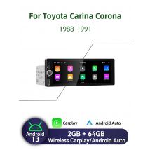 Carplay Android Auto Android Car Multimedia 1 Din Radio for Toyota Carina Corona 1988-1991 6.86"