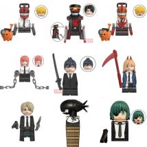 Klasyczne Anime Chainsaw Man Klocki Mini Figurki Akcji Denji Pochita Klocki Konstrukcyjne Lalki Model Demona z Piłą Zabawki dla Dzieci Prezenty