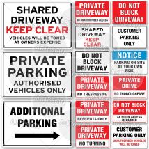 Restricted Parking Warning Metal Sign No Idling Turn Engine Off Private Driveway Guest Parking Parking at Your Own Risk Plaque