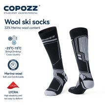 COPOZZ Calzini da sci invernali in lana merino Uomo Donna Calzini da sci termici al ginocchio Calzini da calcio da snowboard ispessiti caldi Donna adulta