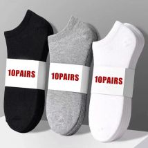 20 piezas/calcetines para hombre Primavera Verano finos transpirables calcetines de algodón de poliéster suave negro Casual negocios tobillo calcetines de barco tamaño EU38-45