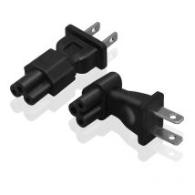 1PCS Black Straight Elbow USA Canada Japan Mexico 1-15P to C5 Power Adapter Plug Male to Female C5 Clover Leaf charger plug