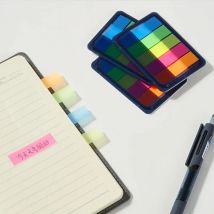 3 Packungen/300 Stück Comix-Anleitungsetiketten, 5 Farben, 44 x 12 mm, ausziehbare Leuchtstofffolien-Etiketten, Aufkleber für Schulbürobedarf