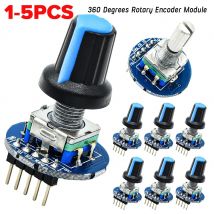 1–5 Stück Drehgeber-Modul für Arduino, Ziegel-Sensor-Entwicklung, runde Audio-rotierende Potentiometer-Knopfkappe EC11