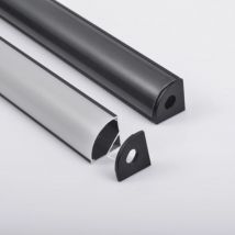 Copertura nera 3-30 pezzi/pacco Profilo in alluminio LED 0,5 m/pezzo Forma U/V Adatto per alloggiamento per strisce luminose a LED da 8-12 mm Canale led
