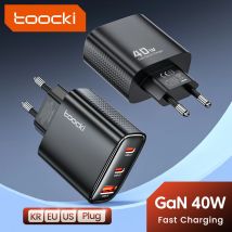 Caricabatterie USB C Toocki 40W GaN per iPhone 15 14 13 12 11 Pro Max QC PD caricabatterie rapido caricabatterie per telefono Dual Type C per Samsung Huawei